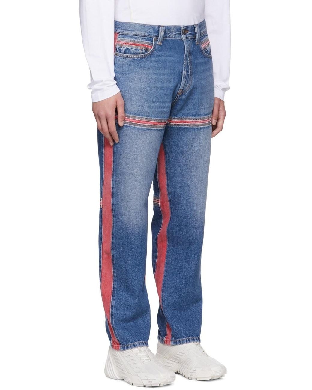 DIESEL Blue D-Mand Mid-Rise Straight Leg Jeans for men