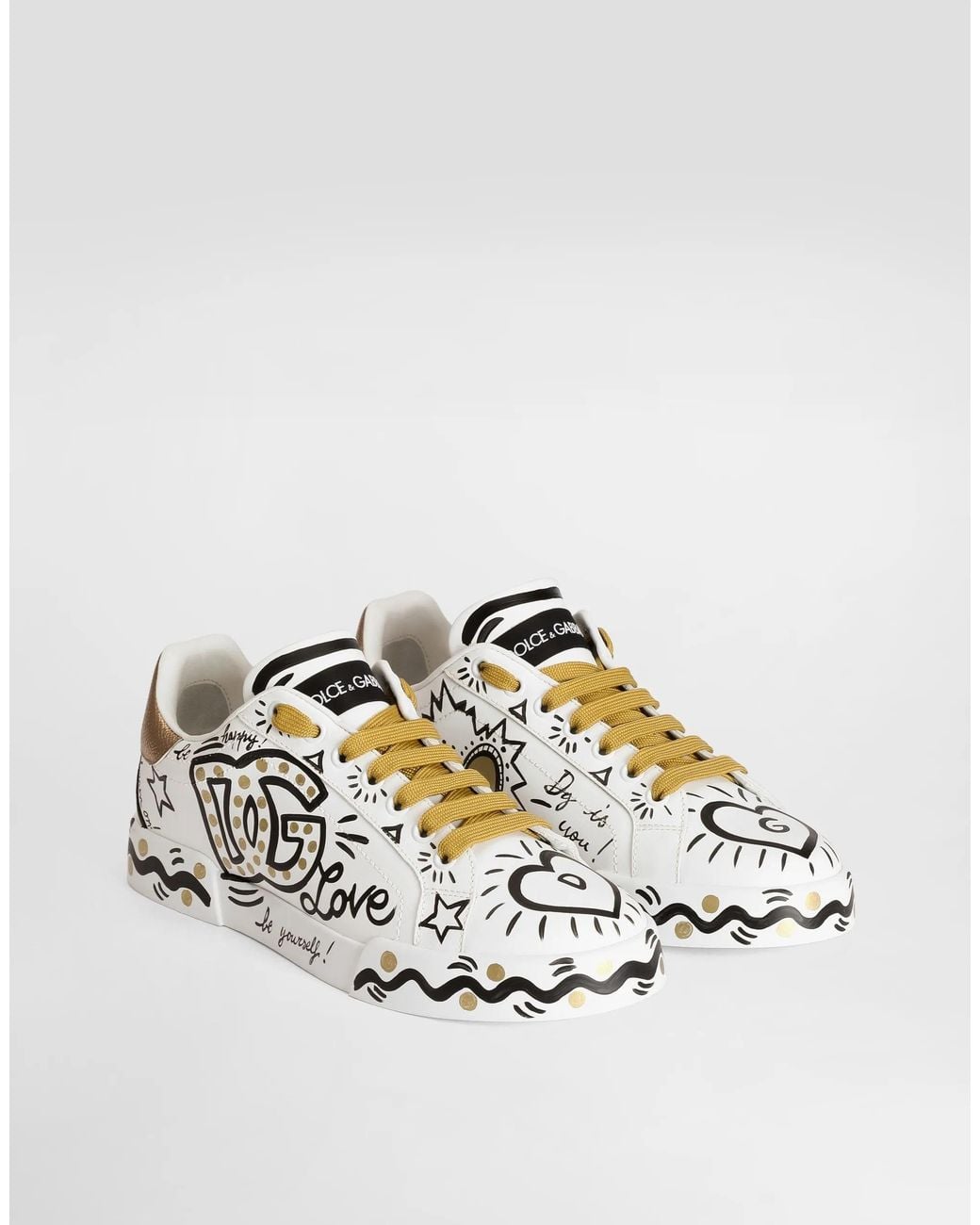 Dolce & Gabbana White Portofino Low-Top Sneakers