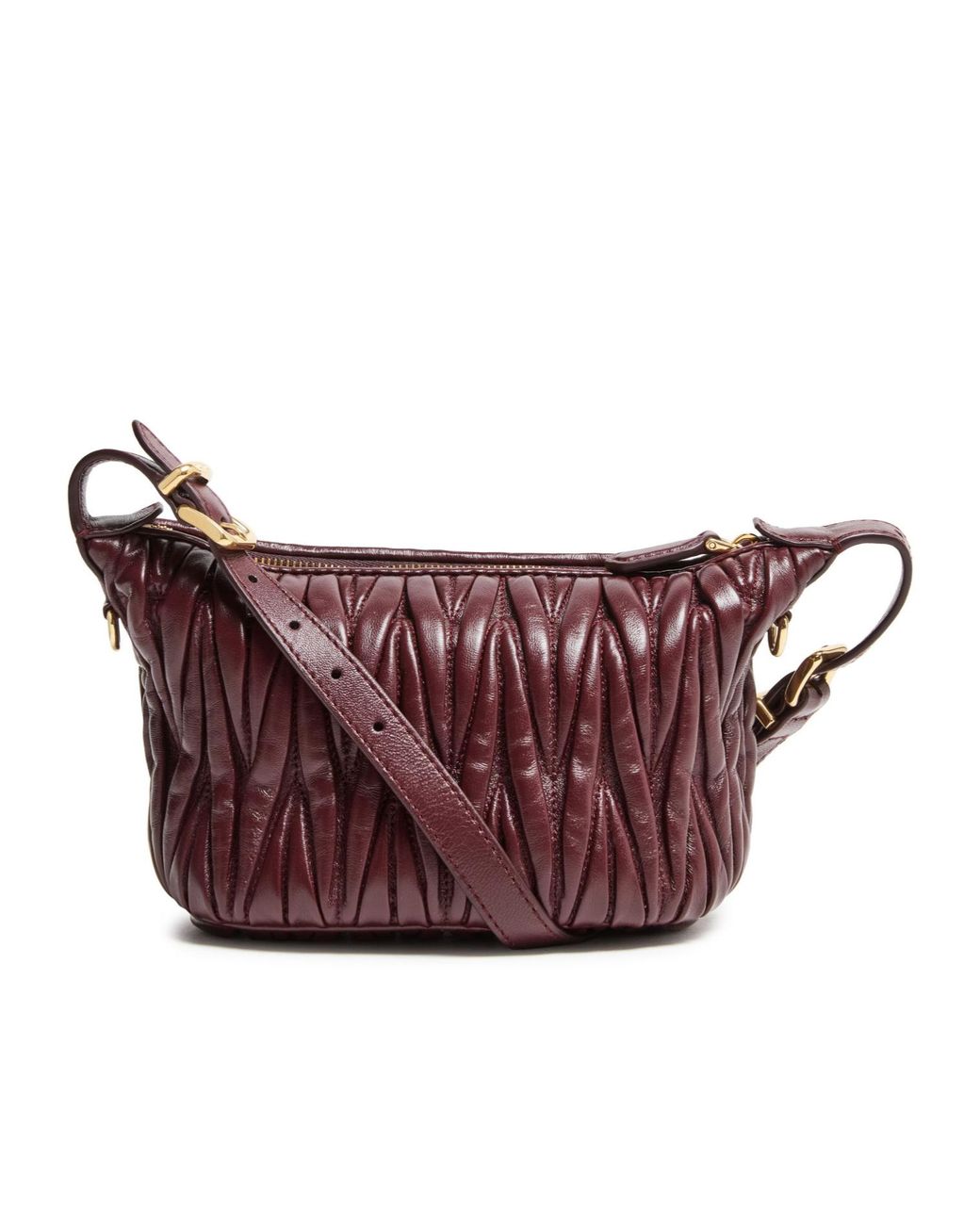 Miu Miu Purple Quilted Logo Shoulder Bag