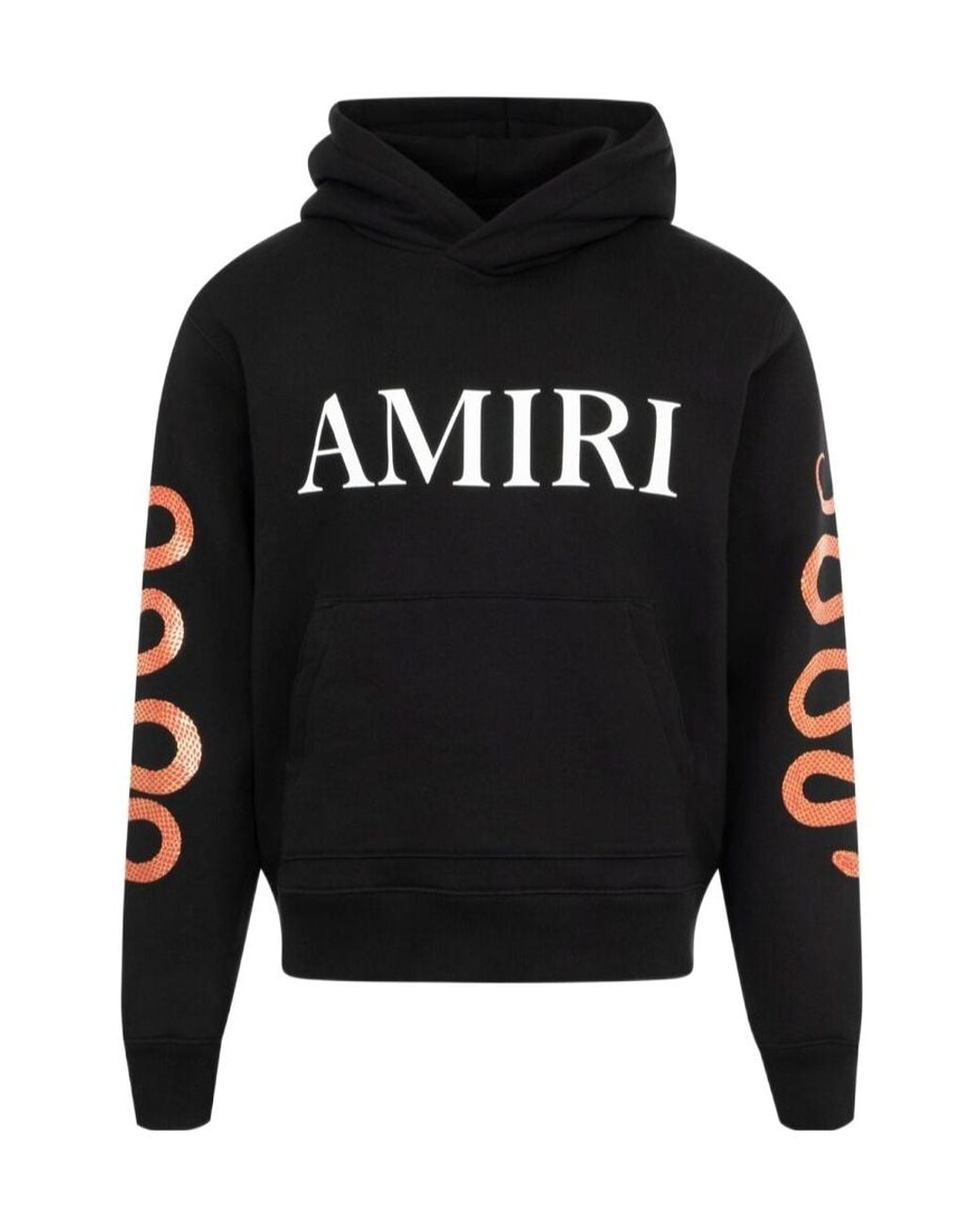 Amiri Black Long Sleeved Logo Printed Hoodie for men