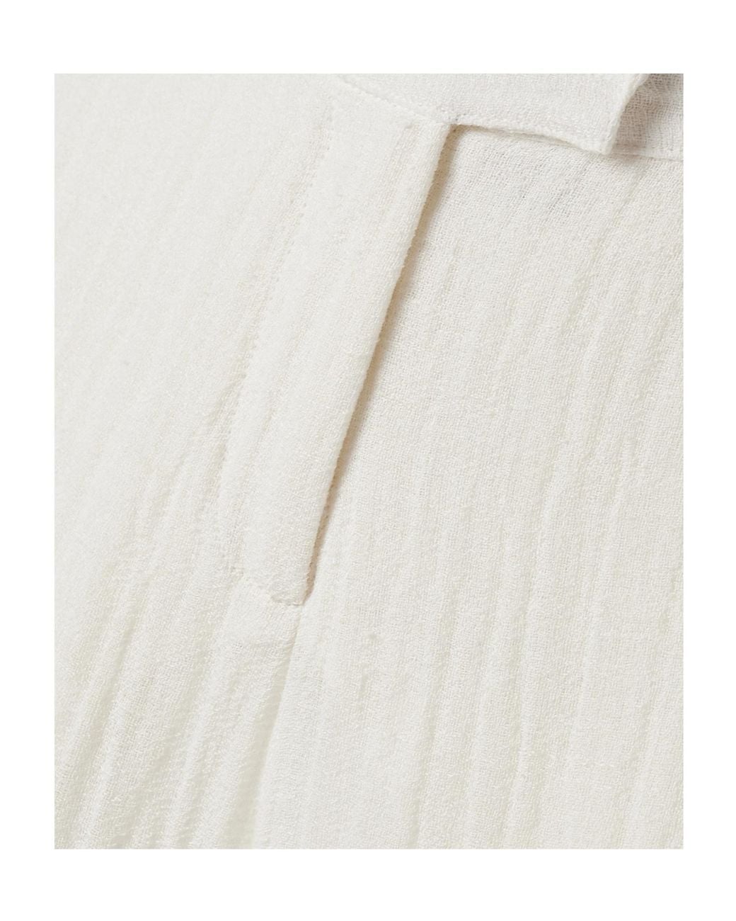 Lisa Marie Fernandez White Crinkled Linen-Blend Gauze Wide-Leg Pants