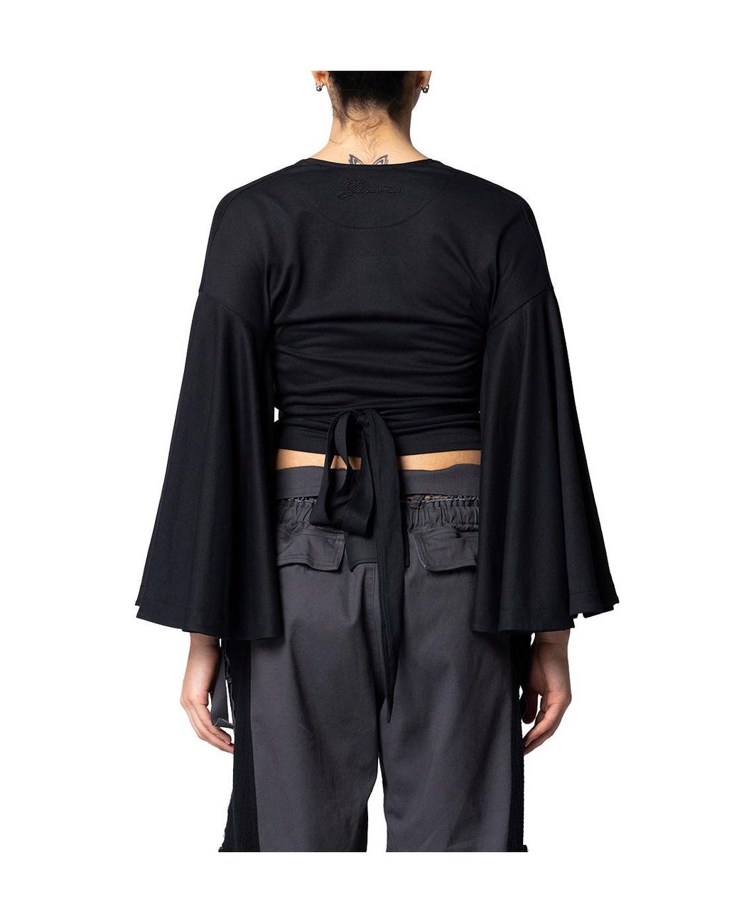 Jacquemus Black Le Cache Coeur Ventadou Wrap Top