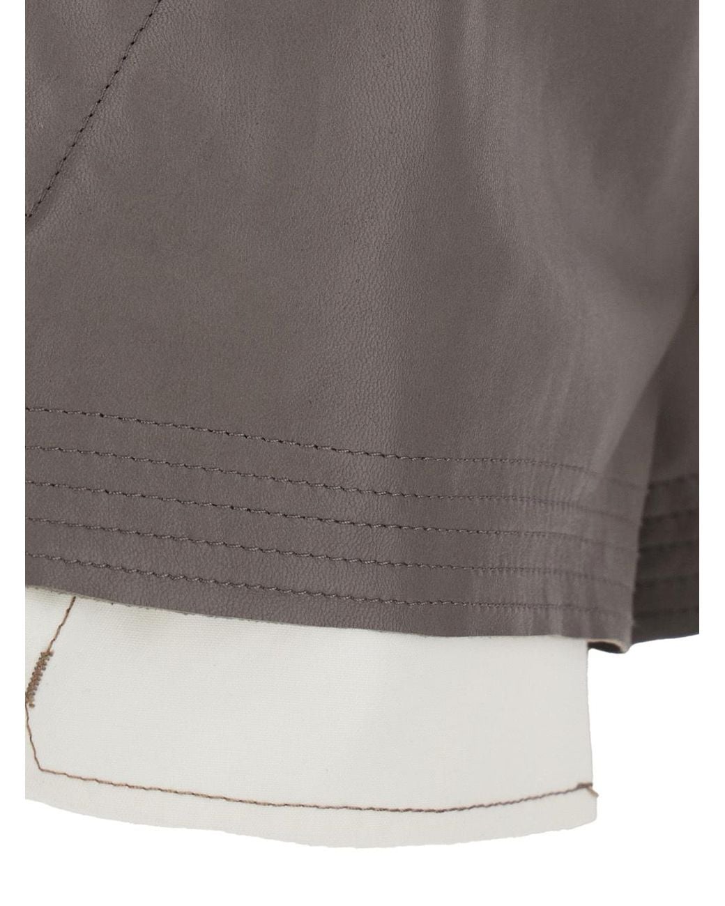 Rick Owens Gray Vent Detail Drawstring Shorts