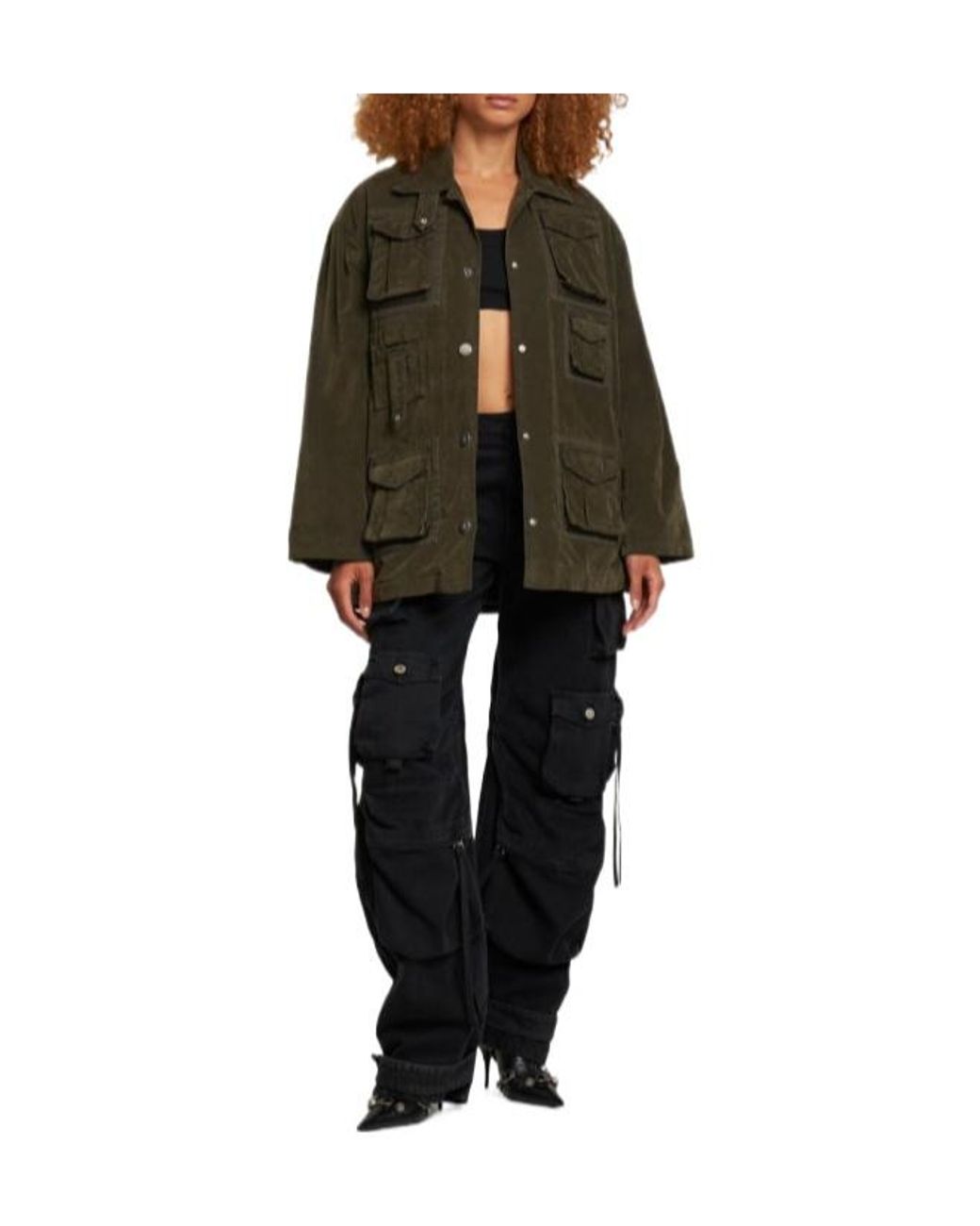 Blumarine Green Velvet Oversized Jacket W/ Pockets