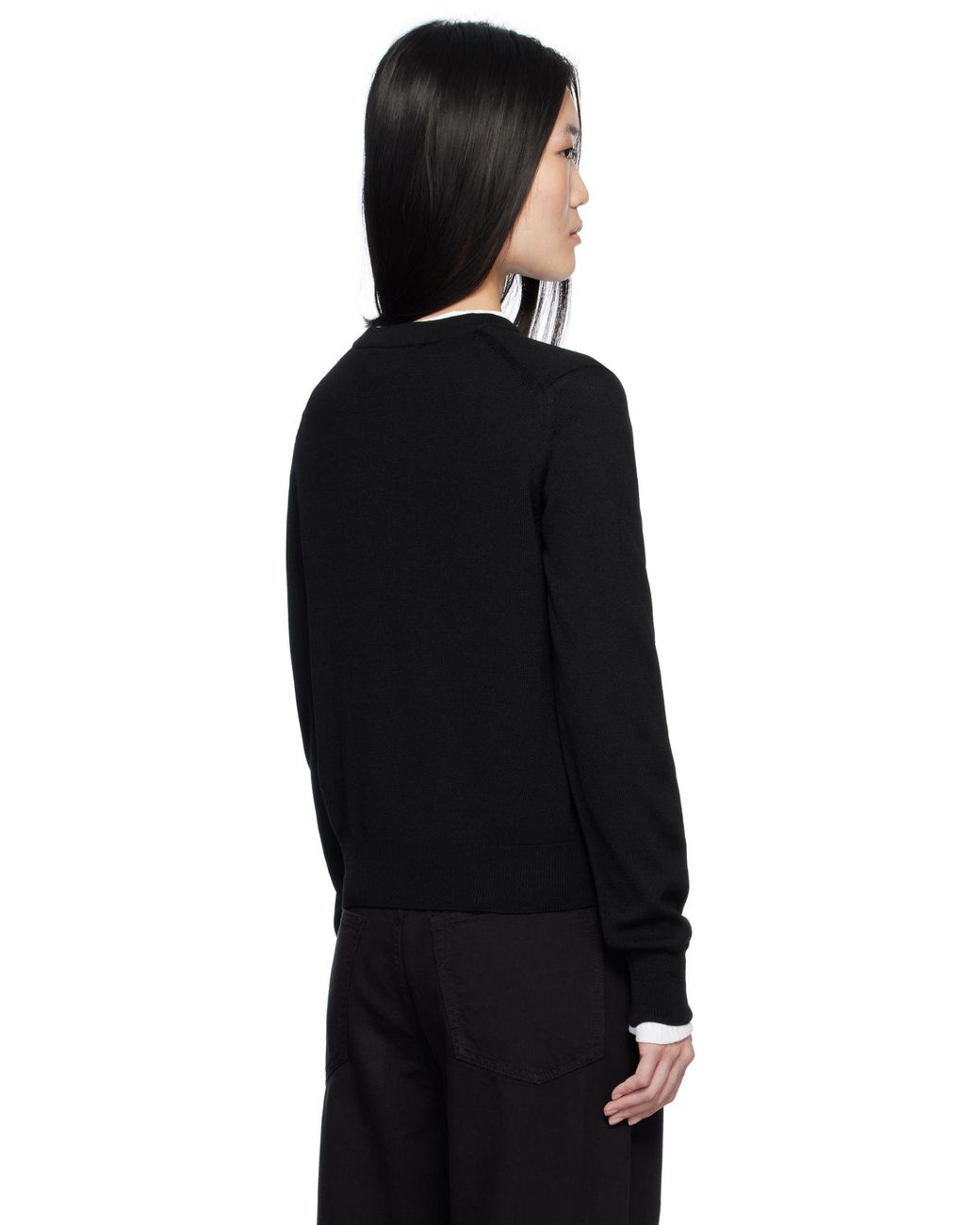 Maison Kitsuné Black Maison Kitsuné Fox Head Patch Knitted Jumper