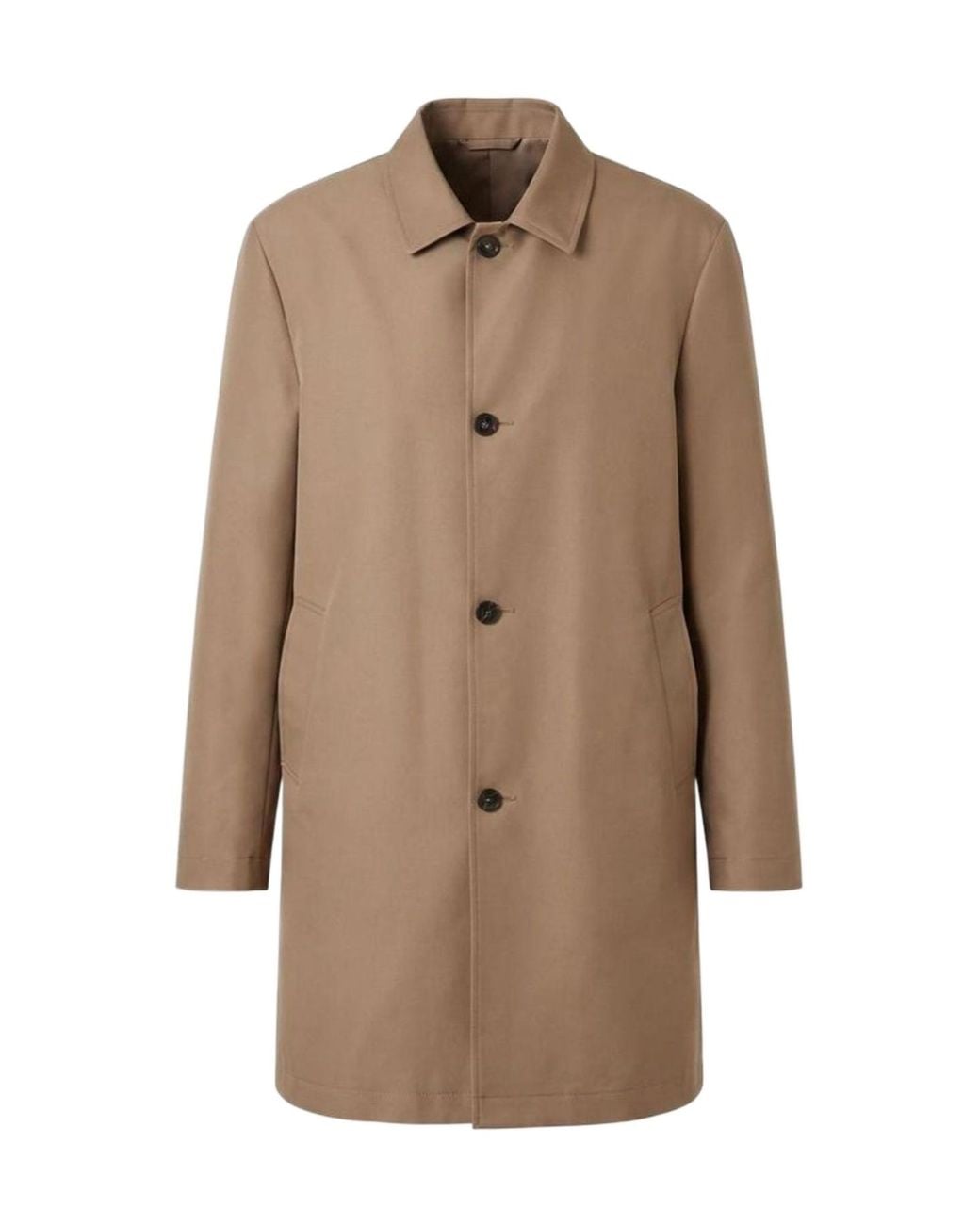 Peserico Natural Single-Breasted Twill Coat for men