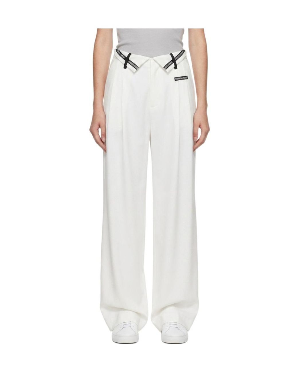 Marissa Chiara White Logo Casual Pants