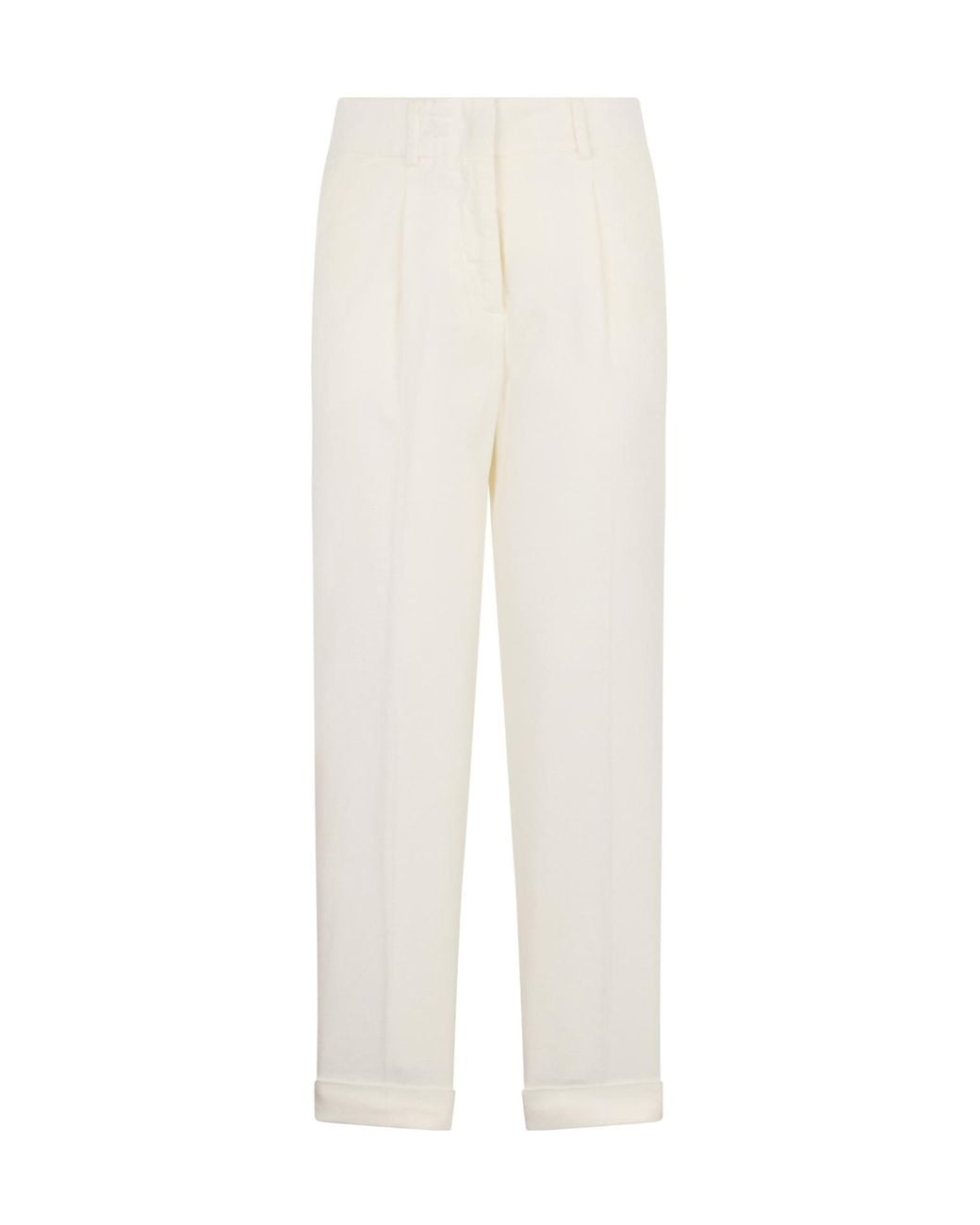Peserico White Relaxed Straight-Leg Pants