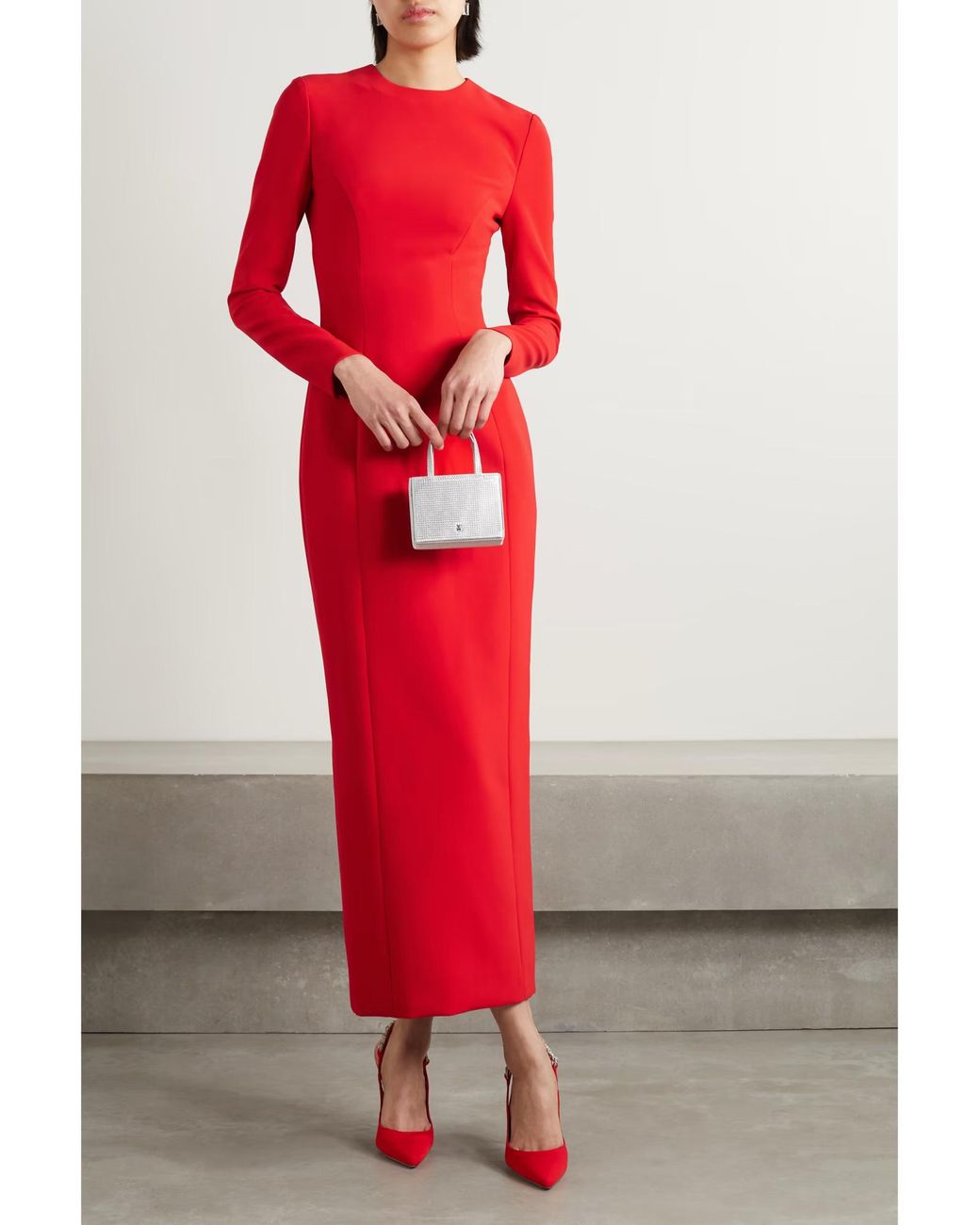 Carolina Herrera Red Convertible Color-Blocked Dress