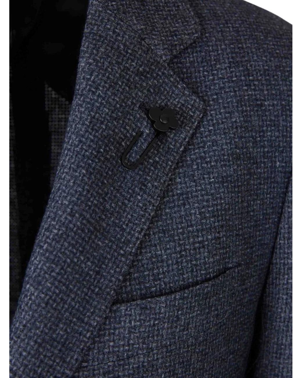 Lardini Blue Textured Single-Breasted Jacket for men