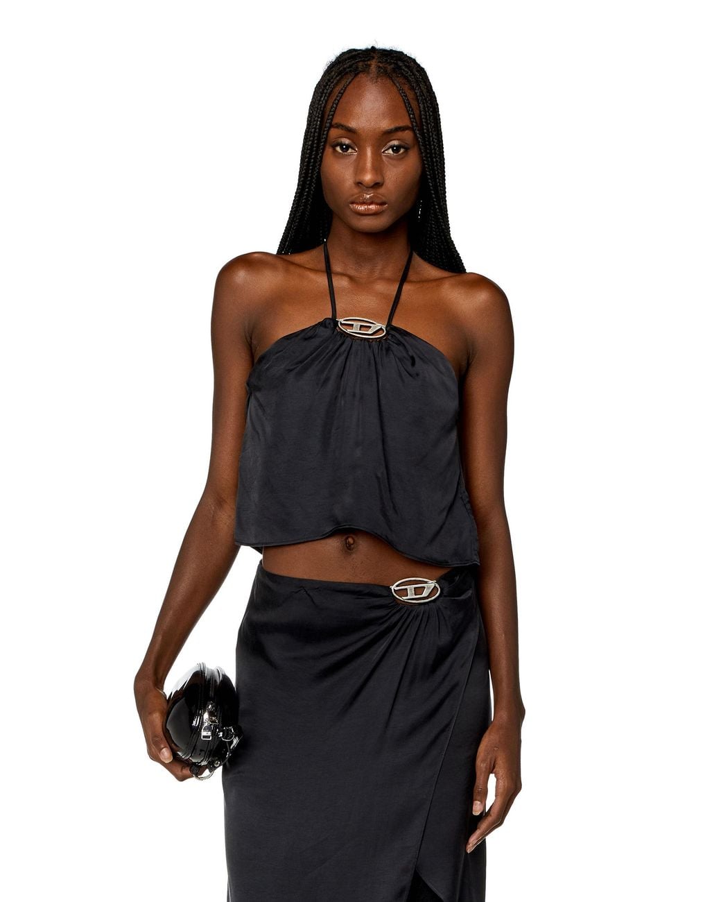 DIESEL Blue T-Stant-N1 Halterneck Cropped Top