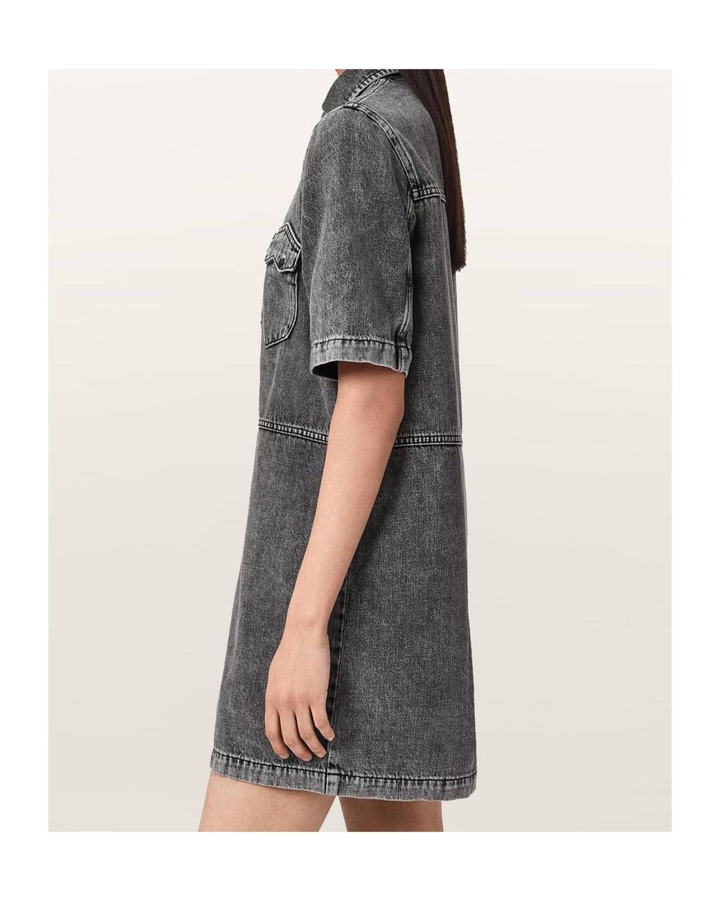 AllSaints Black Rock Denim Dress