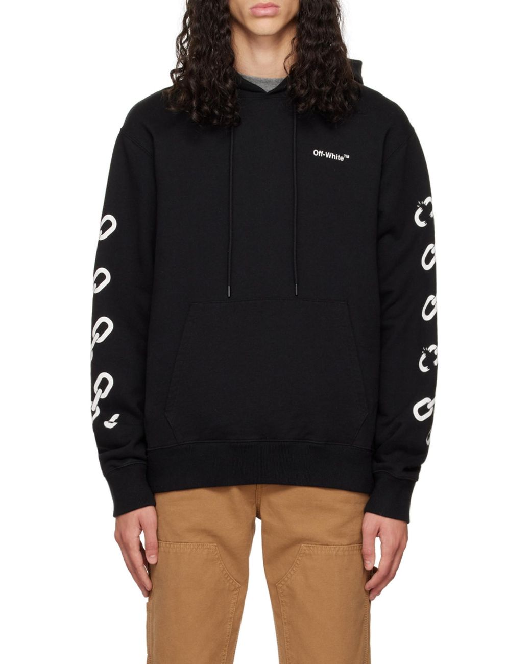 Off-White c/o Virgil Abloh Black Chain-Link Arrows-Motif Hoody for men
