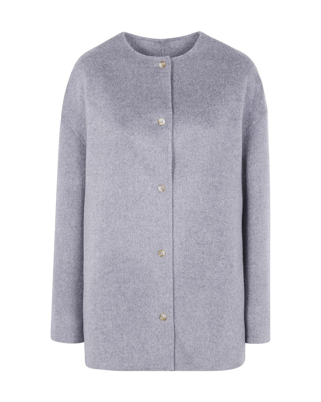 Loulou de Saison Blue Button-Front Wool Coat