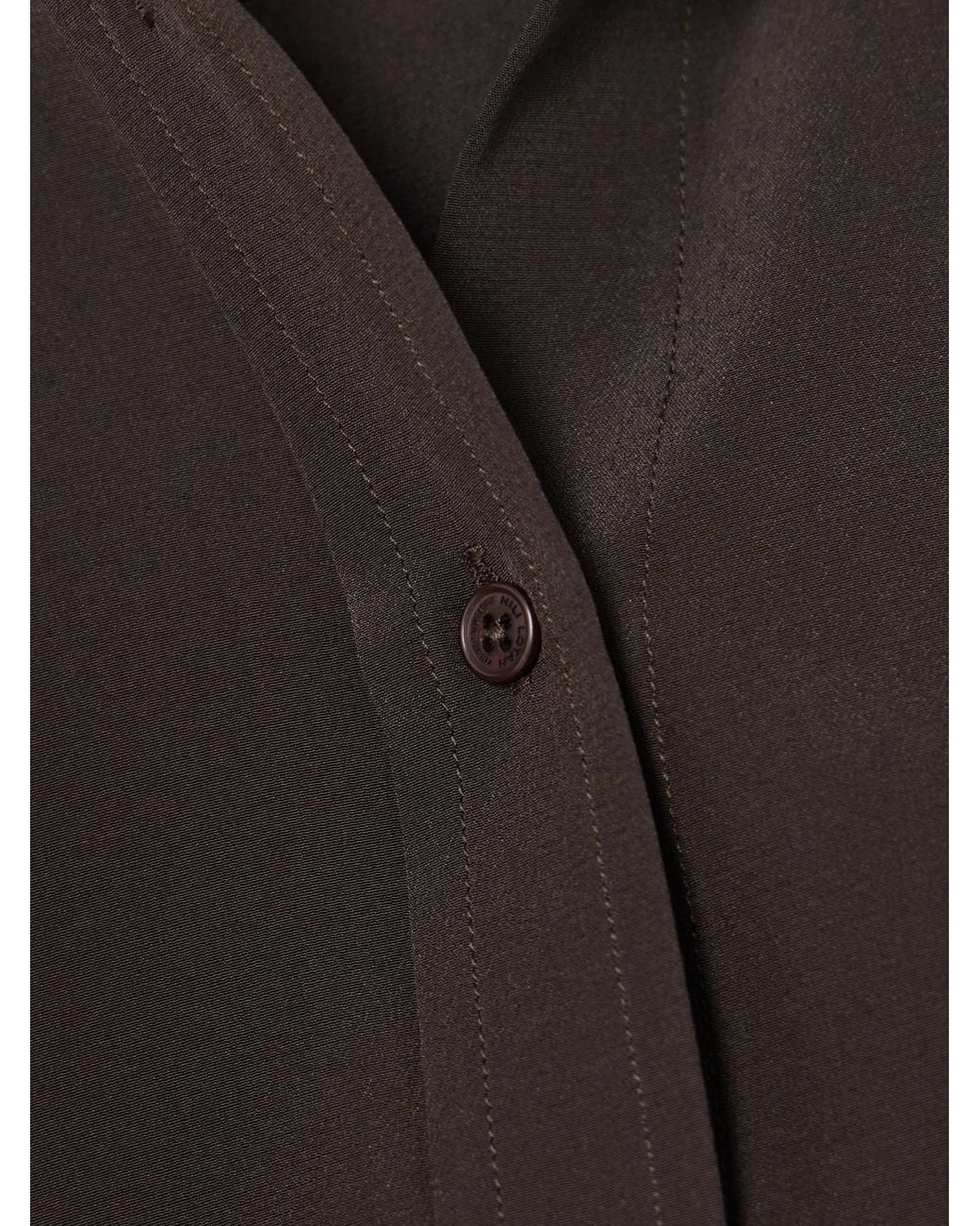 Nili Lotan Black Gaia Silk Long-Sleeve Shirt