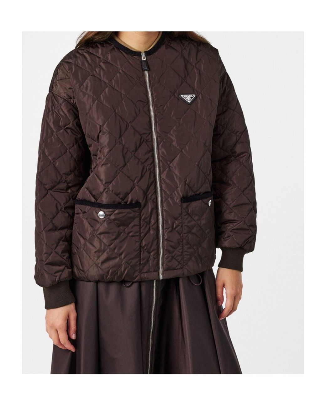 Prada Brown Quilted Cropped Jacket