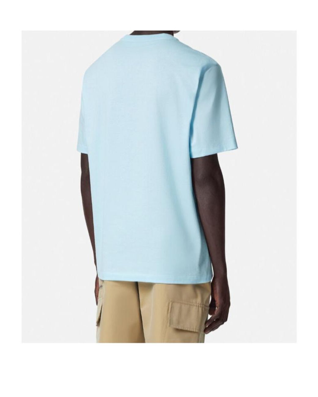 Versace Blue Graphic-Printed Crewneck T-Shirt for men