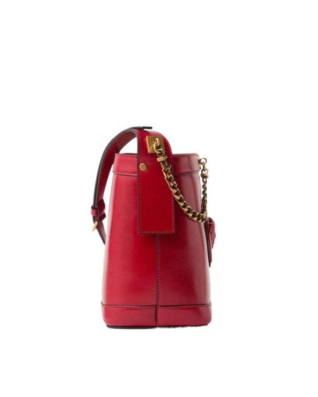 Versace Red Pivot Mini Bucket Bag