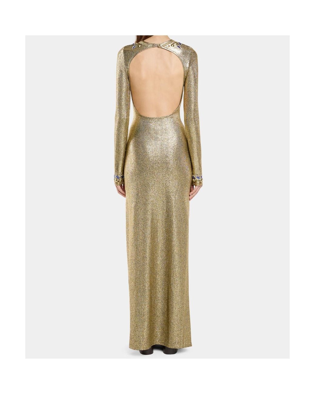 Rabanne Natural Temporary Crystal-Embellished Maxi Dress