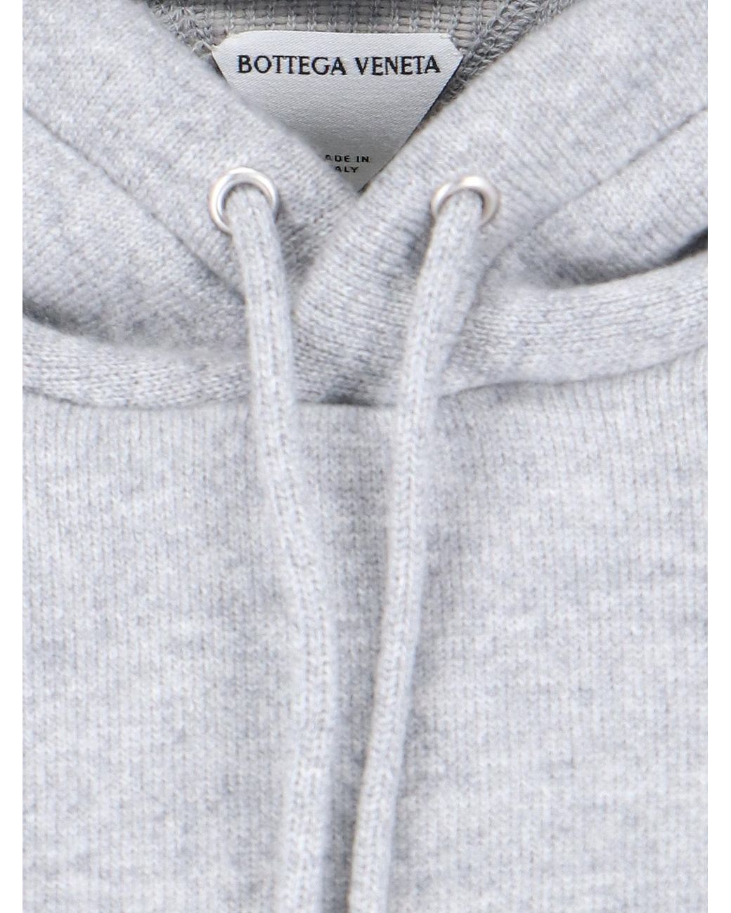Bottega Veneta Gray Long-Sleeved Drawstring Hoodie