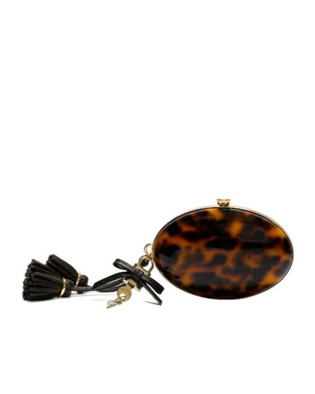 Self-Portrait Brown Oval Pattern Chain Clutch Bag
