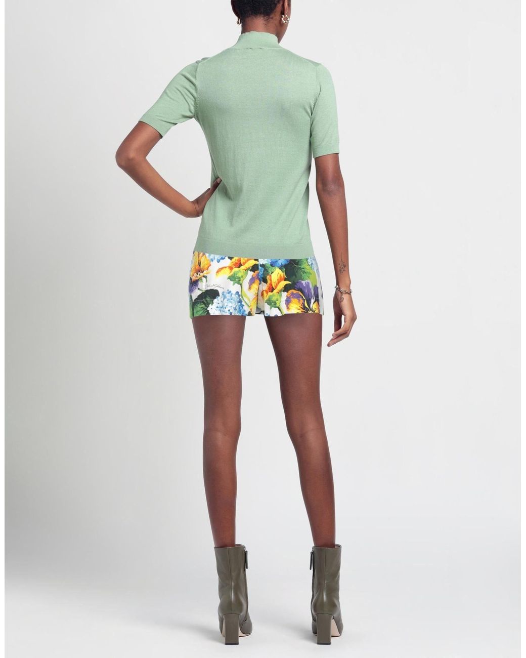 Dolce & Gabbana Blue Floral Print Pants