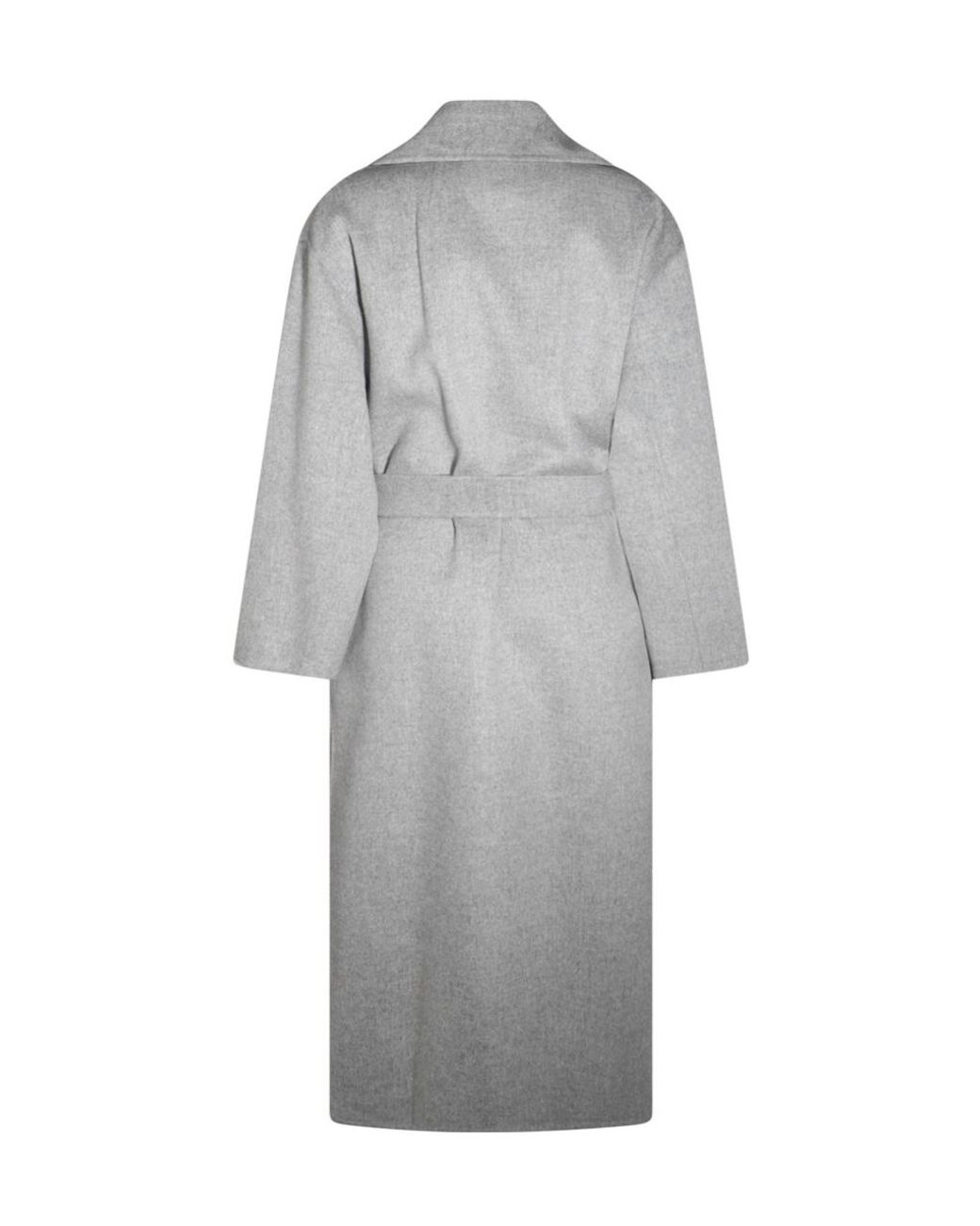 Max Mara Gray 'S Belted Long-Sleeved Coat