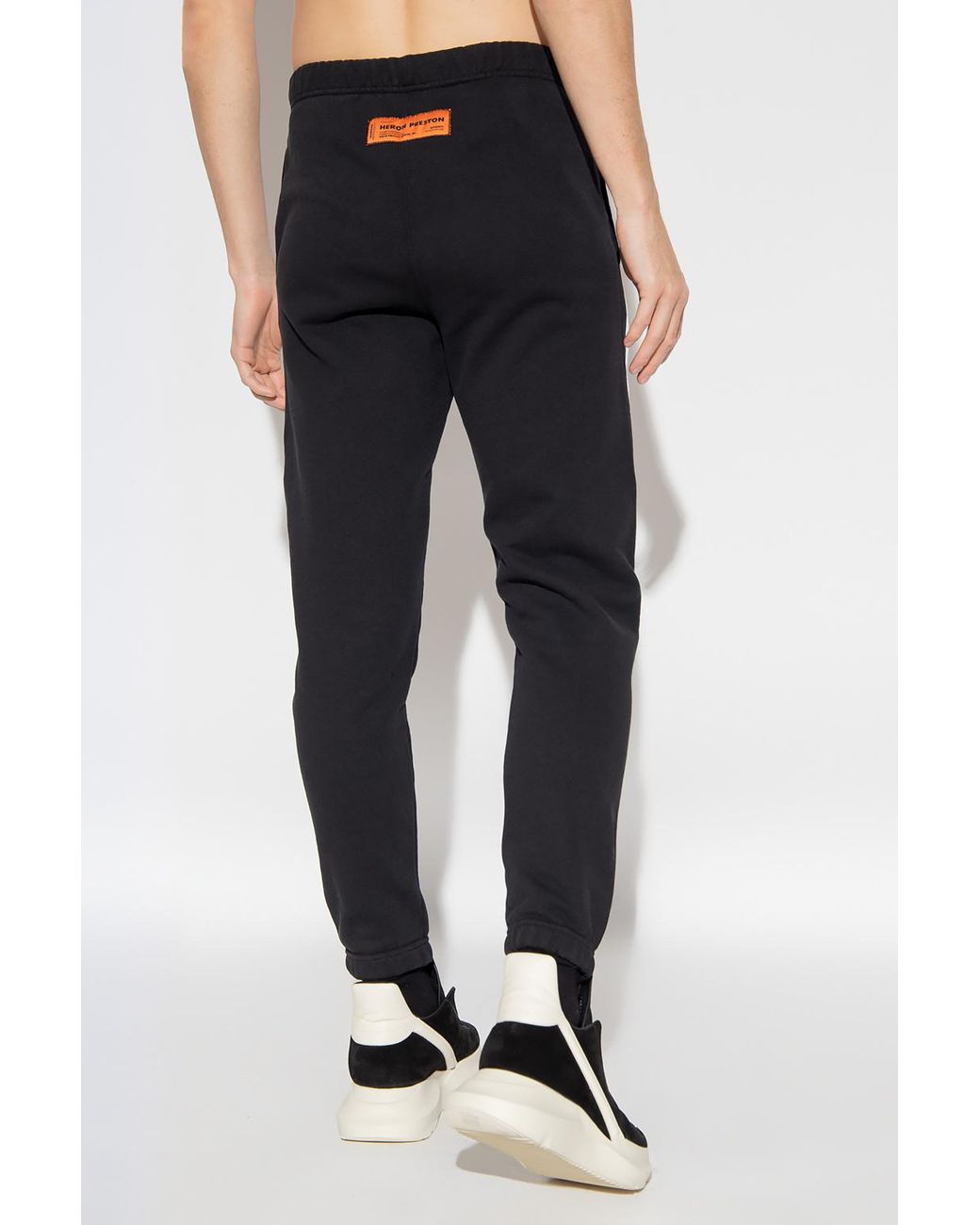 Heron Preston Black Logo Printed Sweatpants for men