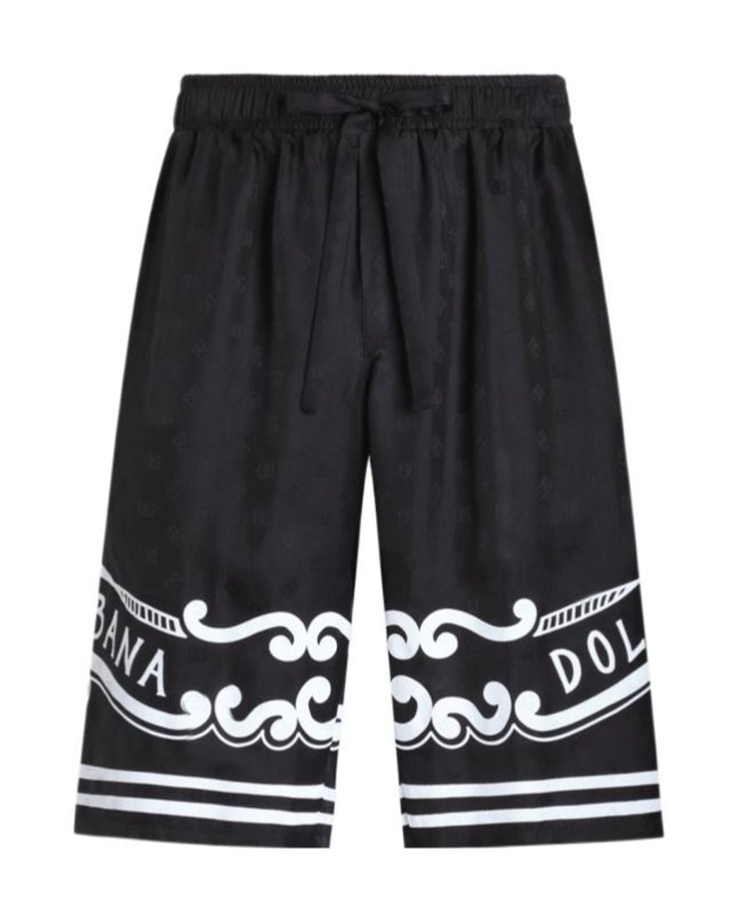 Dolce & Gabbana Black Bandanna Printed Bermuda Shorts for men