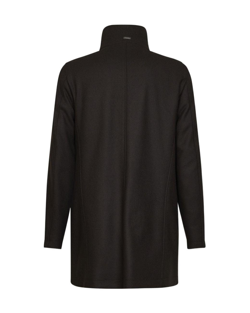 Herno Black Stand-Collar Long Sleeved Coat for men