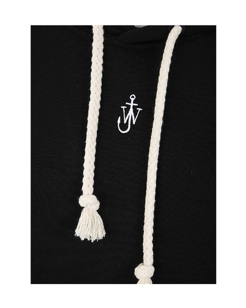 J.W. Anderson Black Jw Anderson Logo Motif Embroidered Drawstring Hoodie