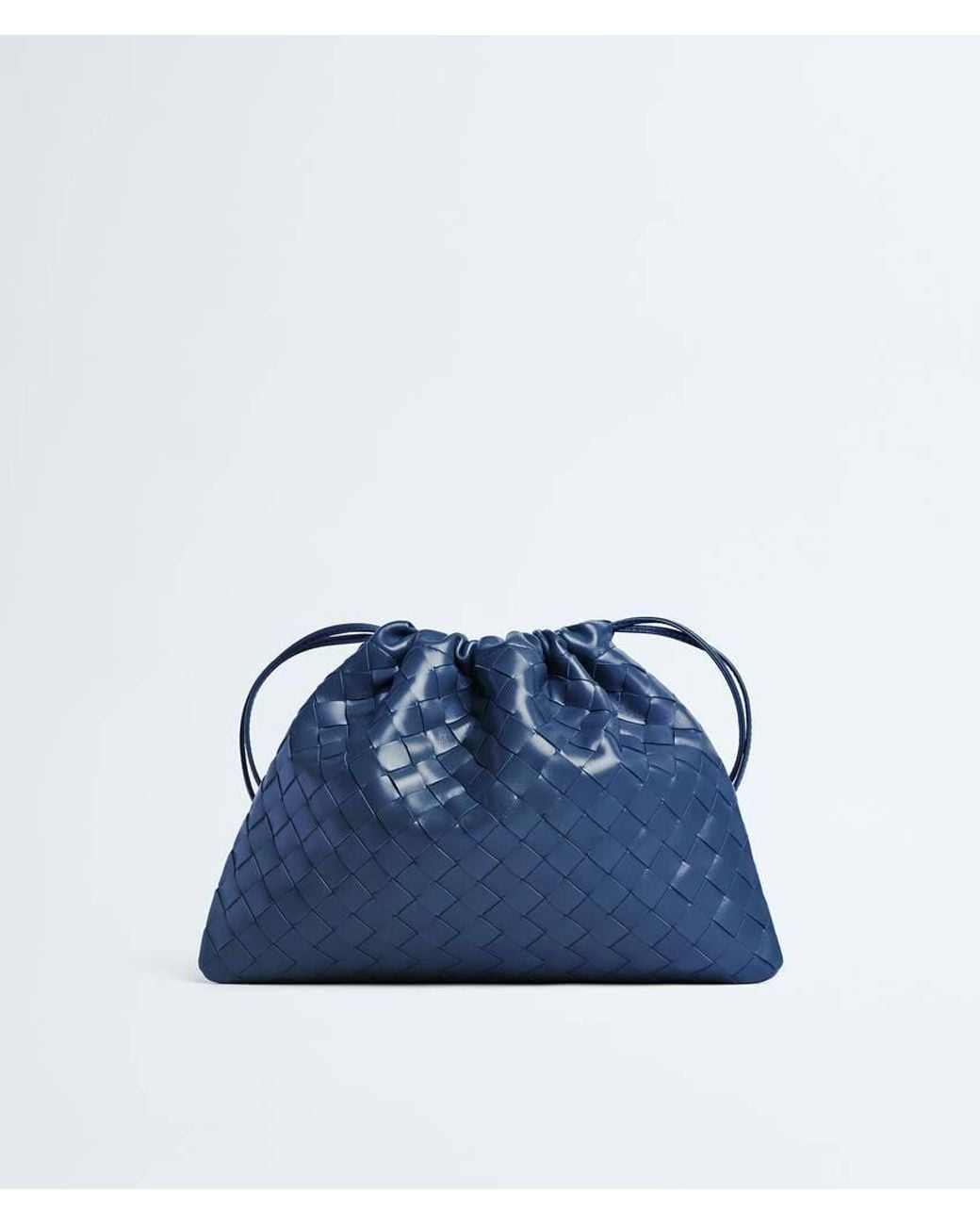 Bottega Veneta Blue Intrecciato Drawstring Shoulder Bag