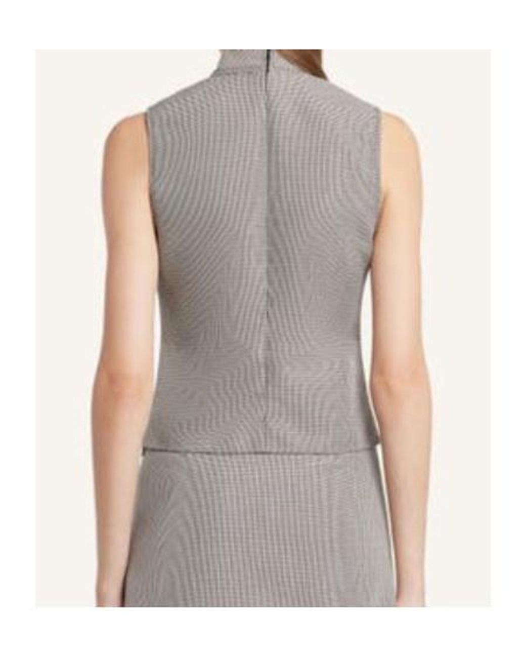 Courreges Gray Courrèges Buckle Houndstooth-Pattern Sleeveless Top