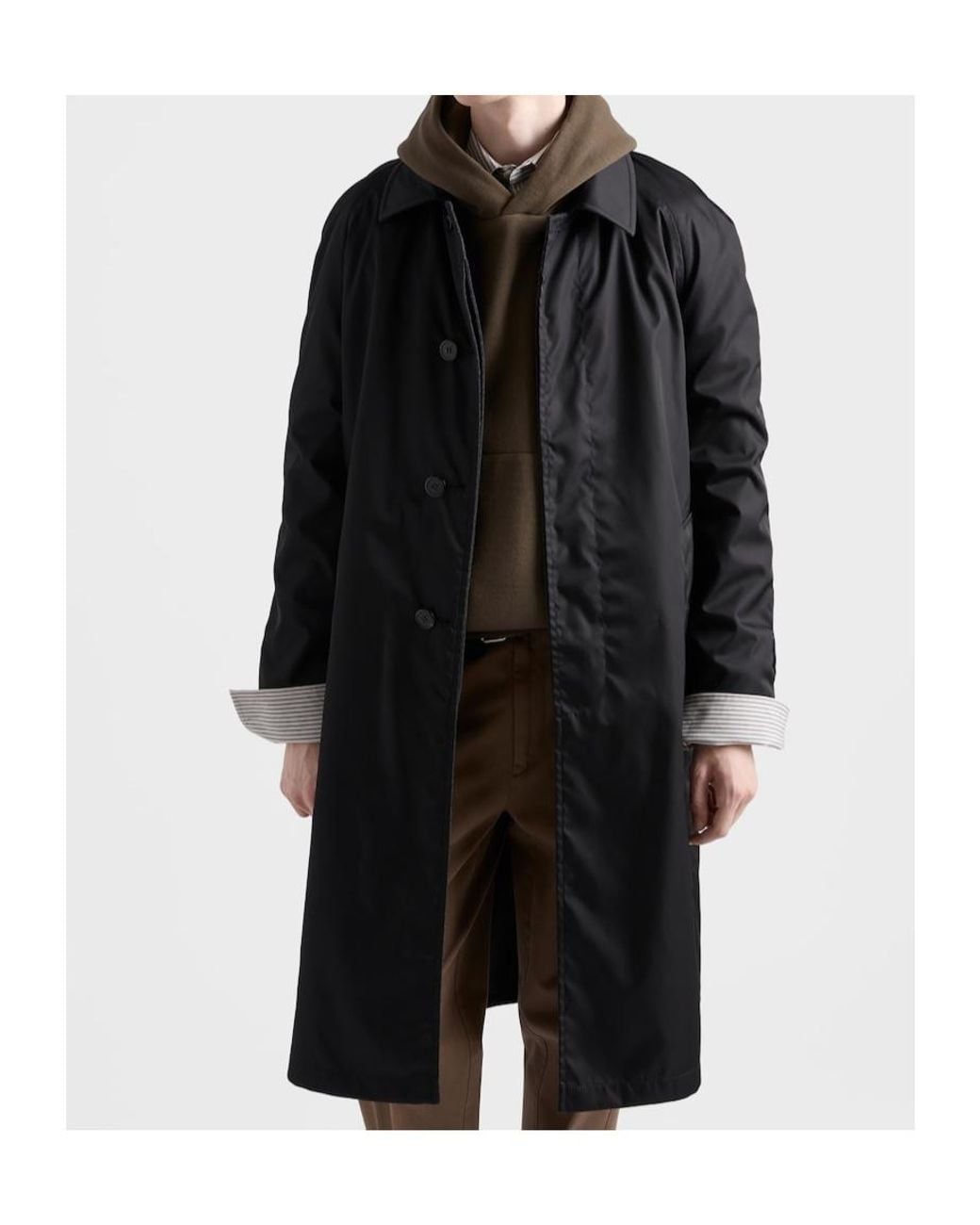 Prada Black Re-Wool Coat for men
