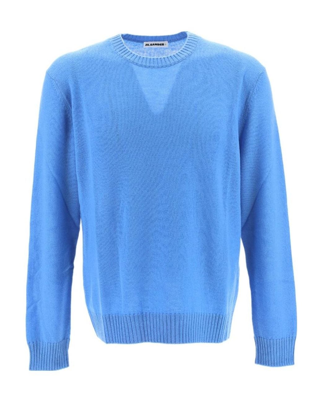 Jil Sander Blue Crewneck Knitted Jumper for men