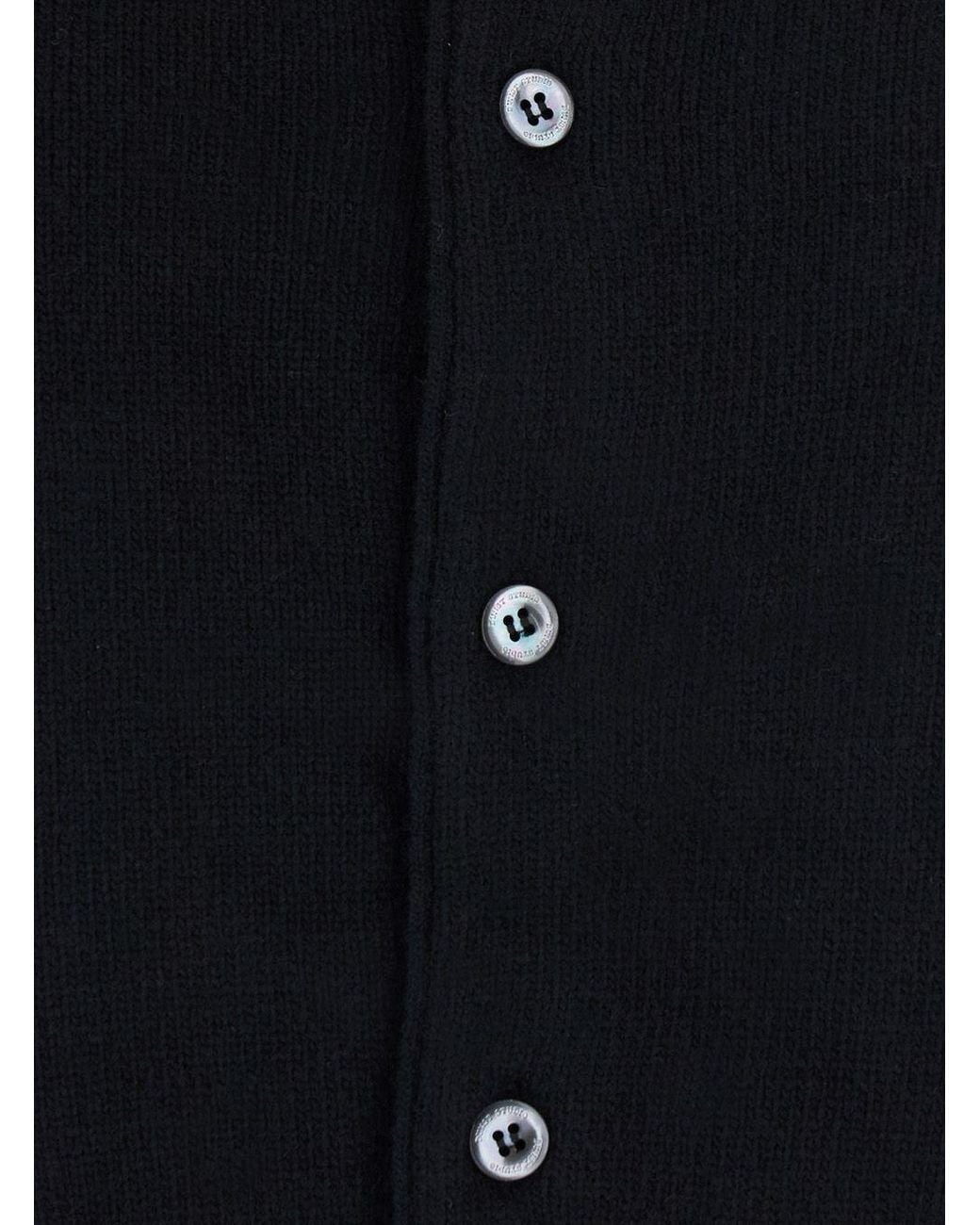 DUNST Blue Ollared Button-Up Knit Cardigan