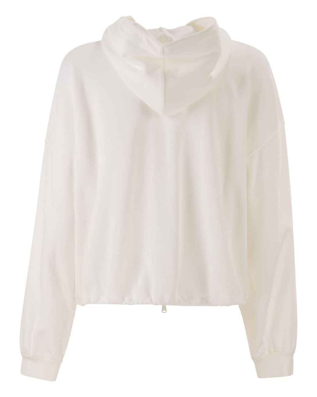 Brunello Cucinelli White Logo Patch Hoodie