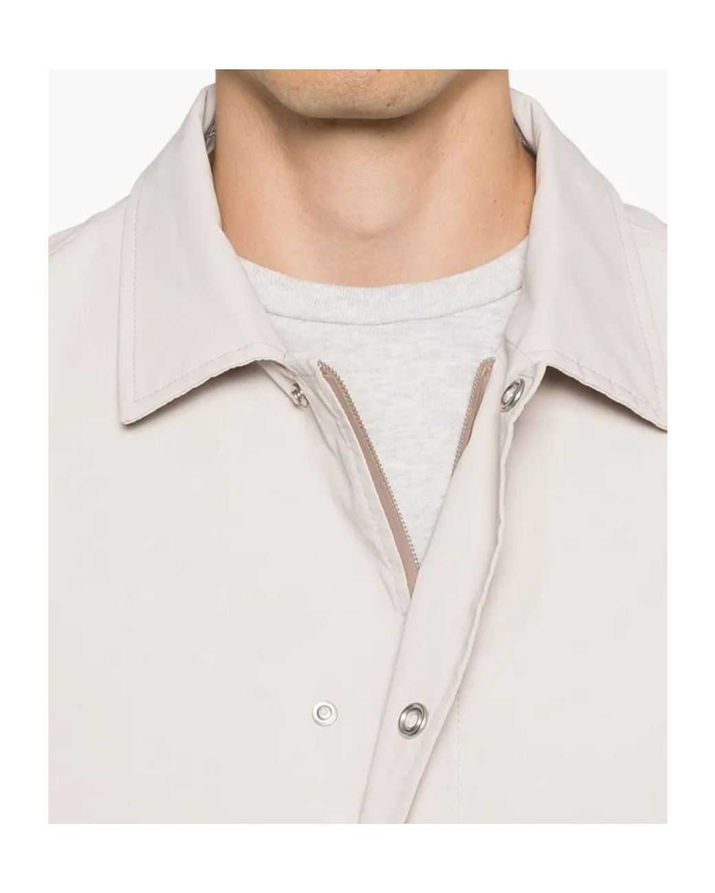 Brunello Cucinelli White Cotton Lightweight Jacket for men
