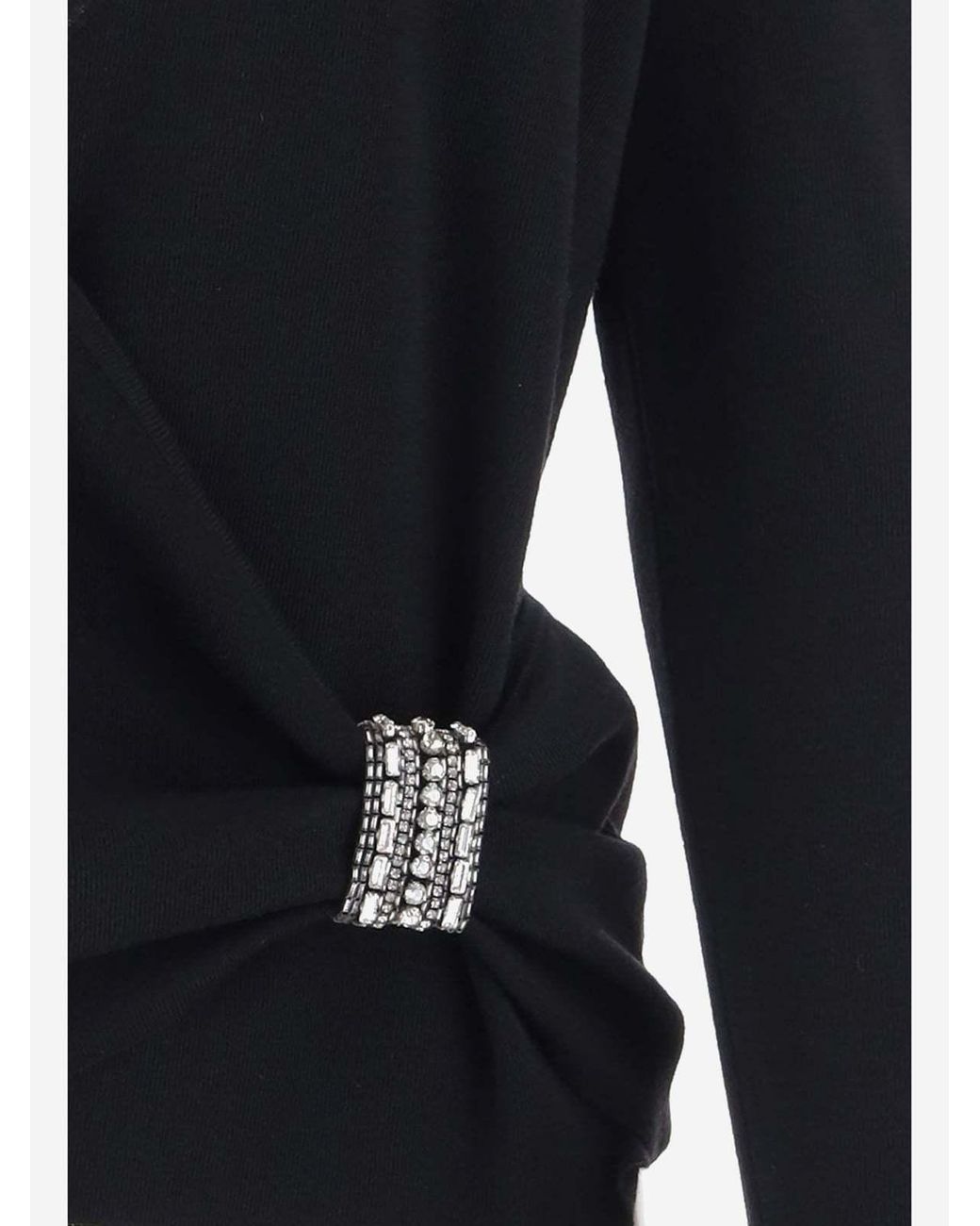 Valentino Black Embellished Wrap Sweater