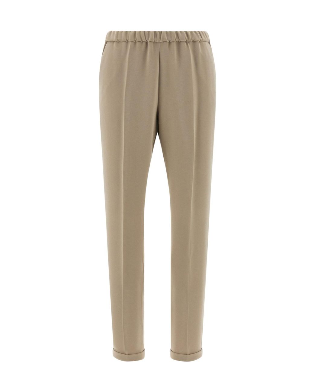 Alberto Biani Natural Elasticated Pleat Trousers