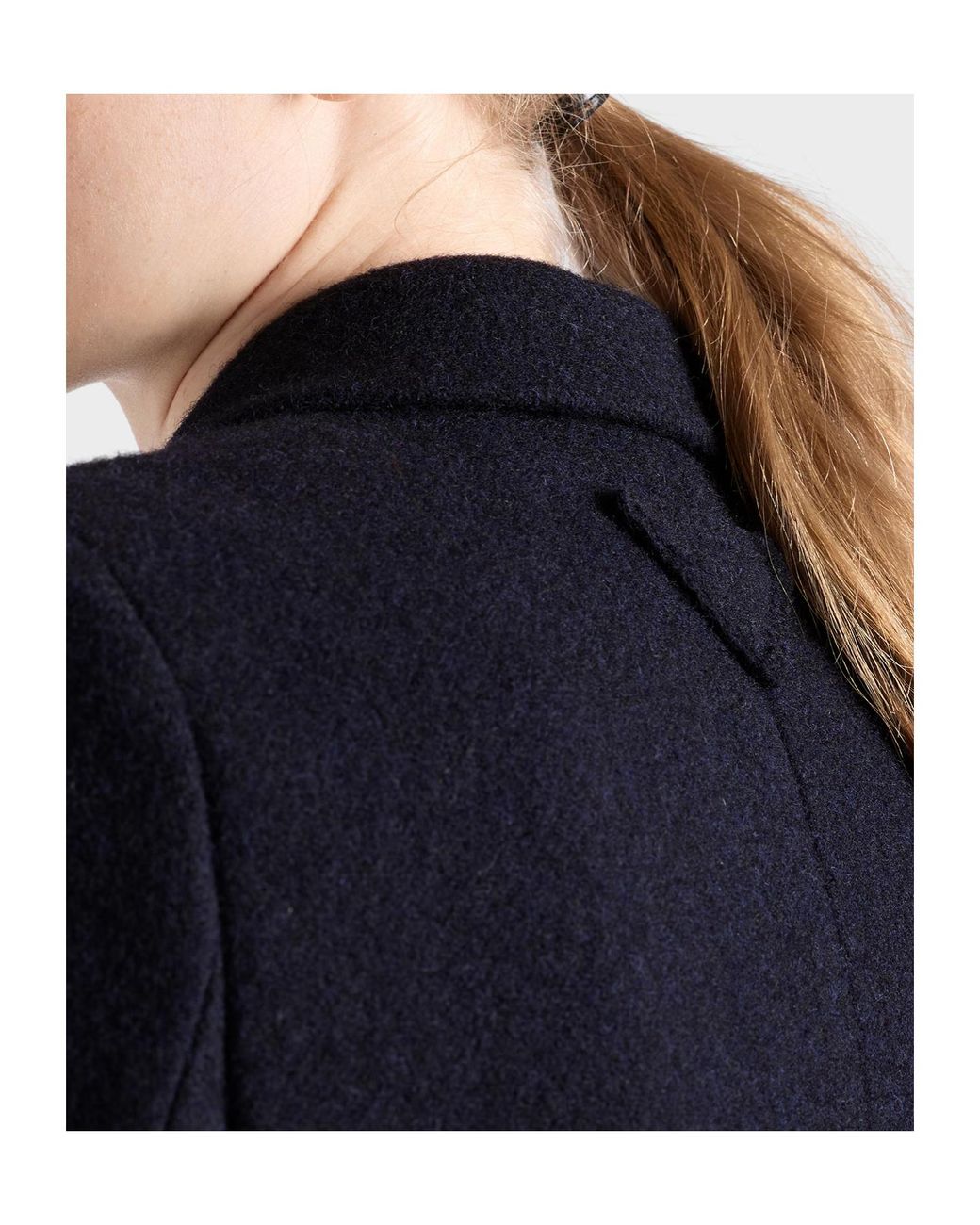 Prada Blue Double-Breasted Shetland Wool Coat
