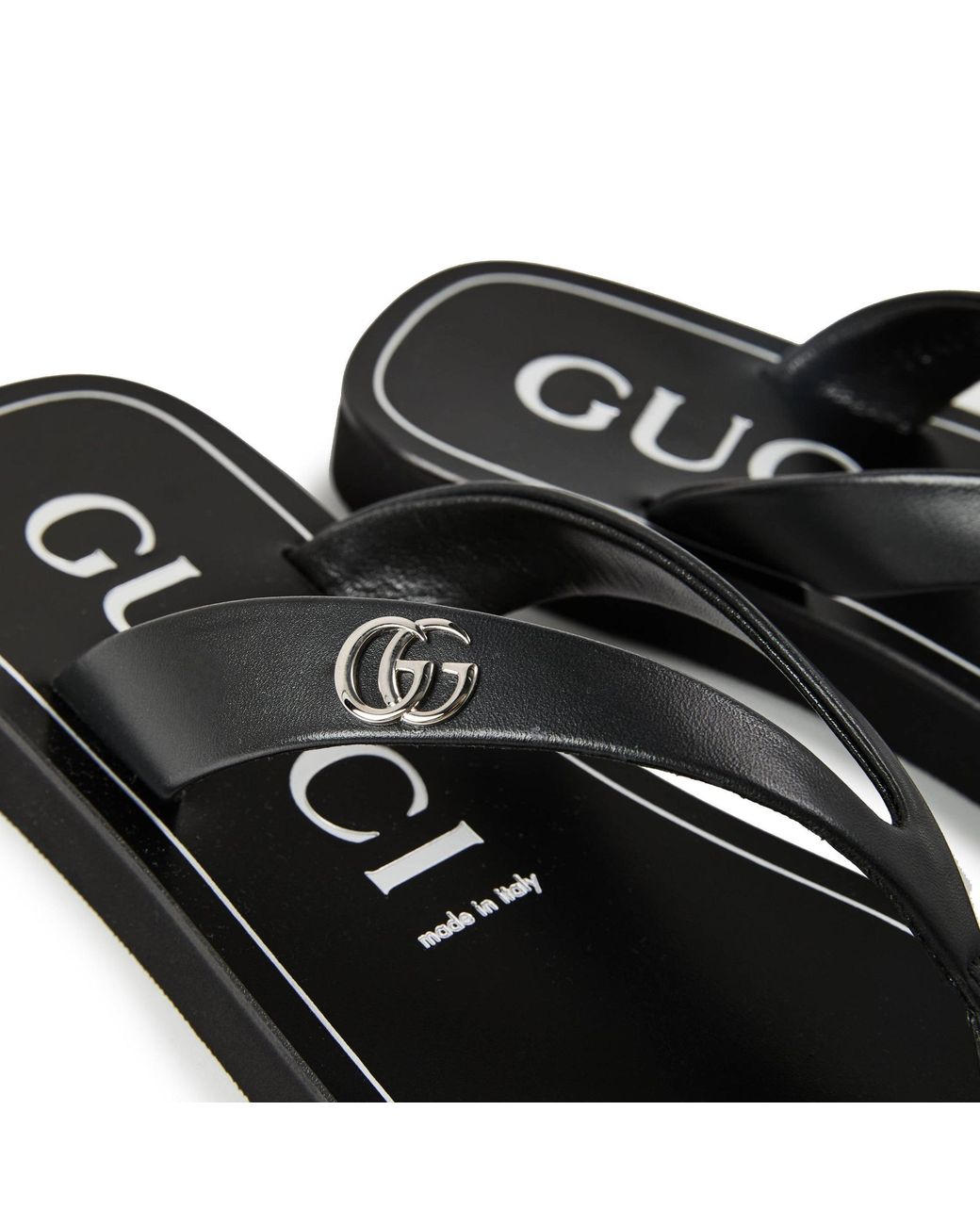 Gucci Black Simple Flip-Flops