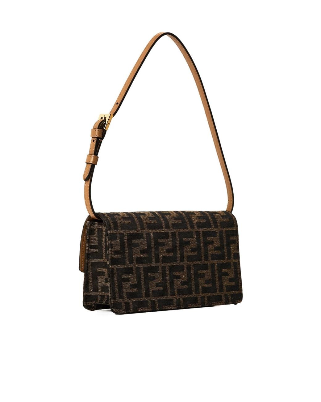 Fendi Black Monogram Printed Rectangular Shoulder Bag