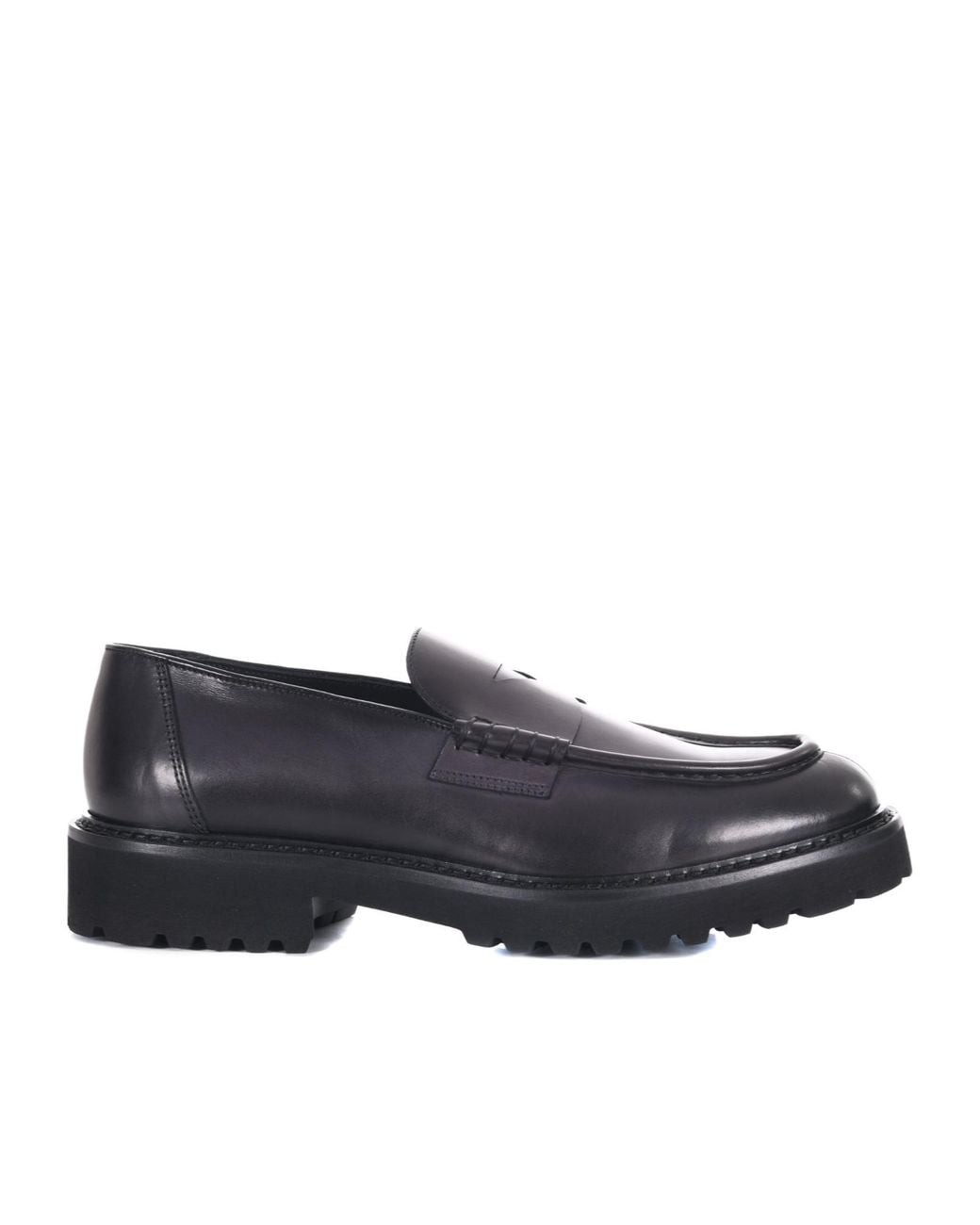 Doucal's Black Penny Slit Loafers for men