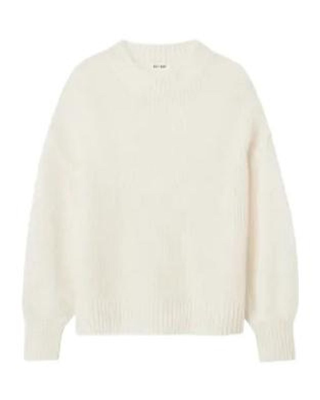 Soft Goat White Round-Neck Knitted Jumper