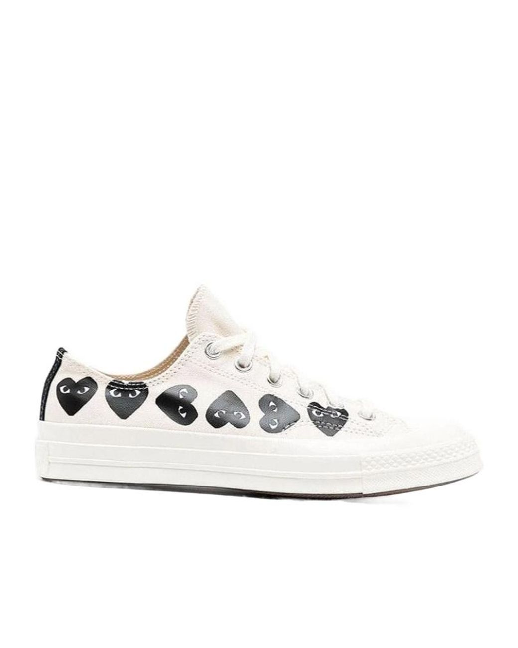 COMME DES GARÇONS PLAY White Printed Lace Low-Cut Skate Shoes for men
