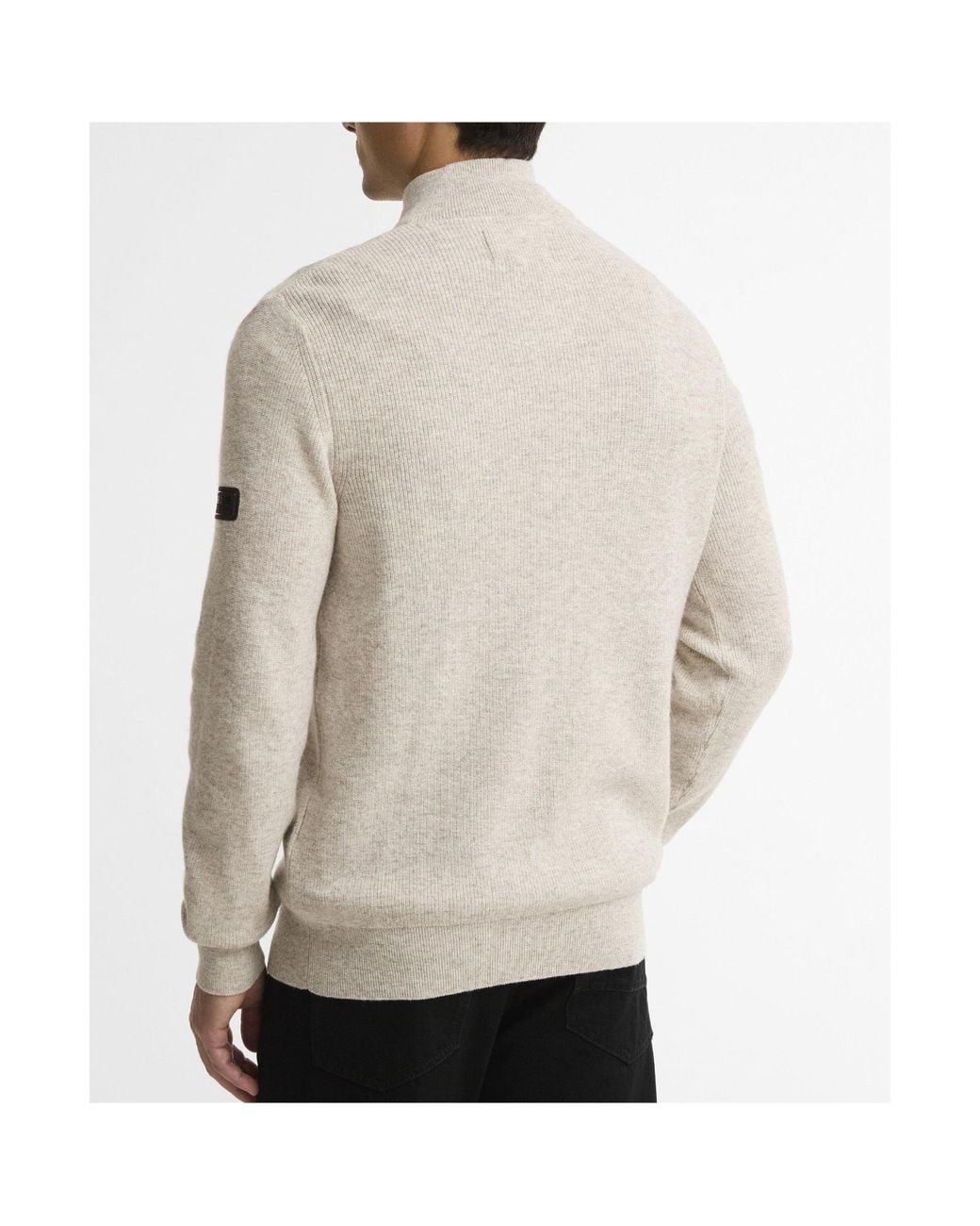 Barbour Pink Quarter Zip Rib Knit Sweater for men