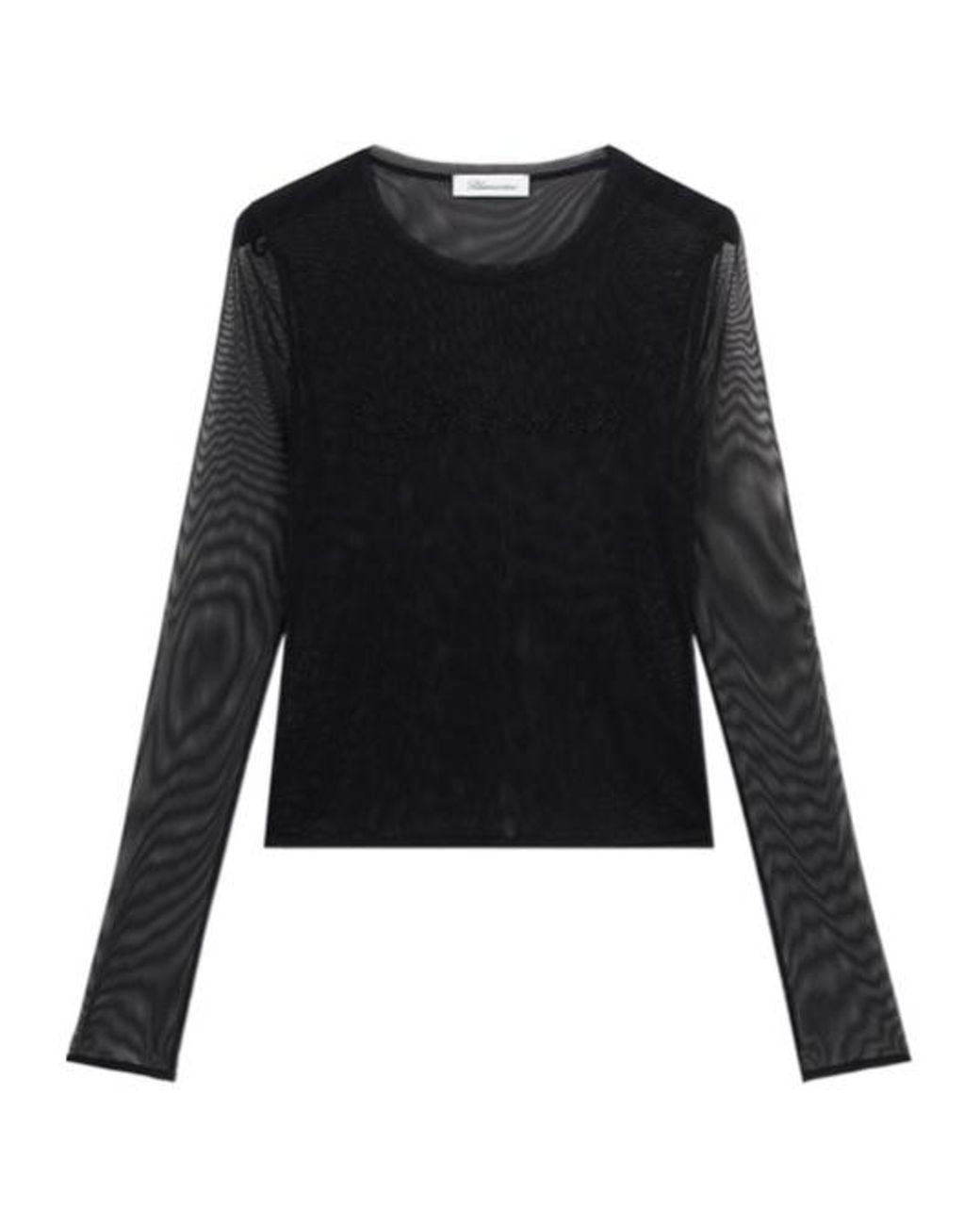 Blumarine Black Rhinestone-Logo T-Shirt