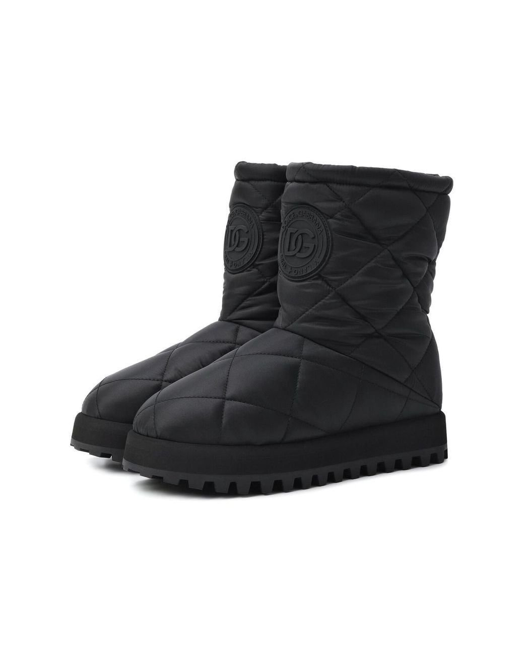 Dolce & Gabbana Black Snow Boots With Logo