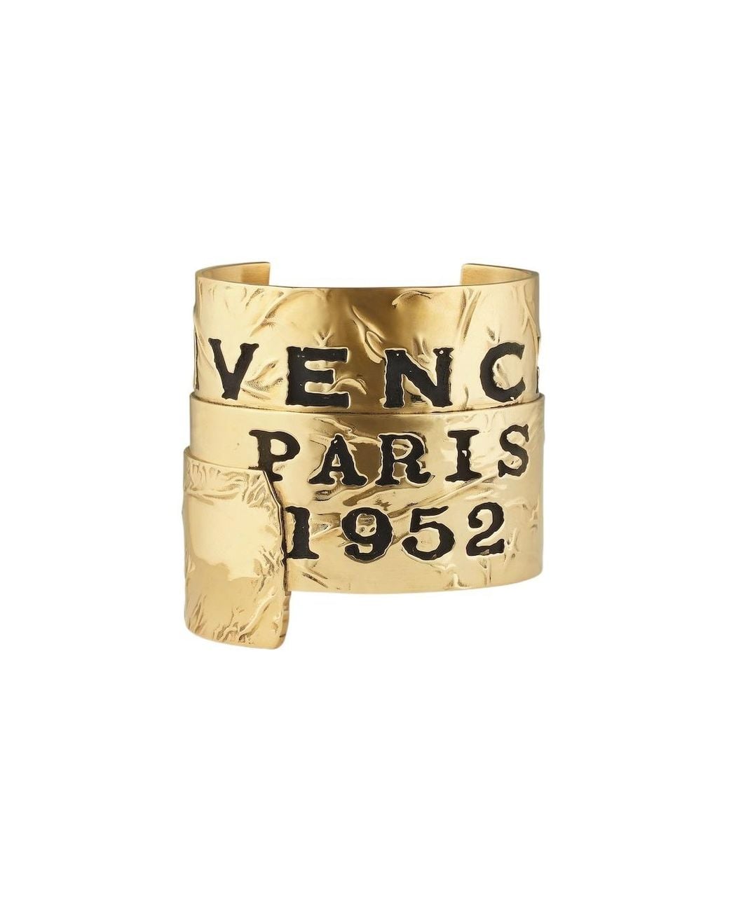 Givenchy White Paris 1952 Logo Engraved Tape Bracelet
